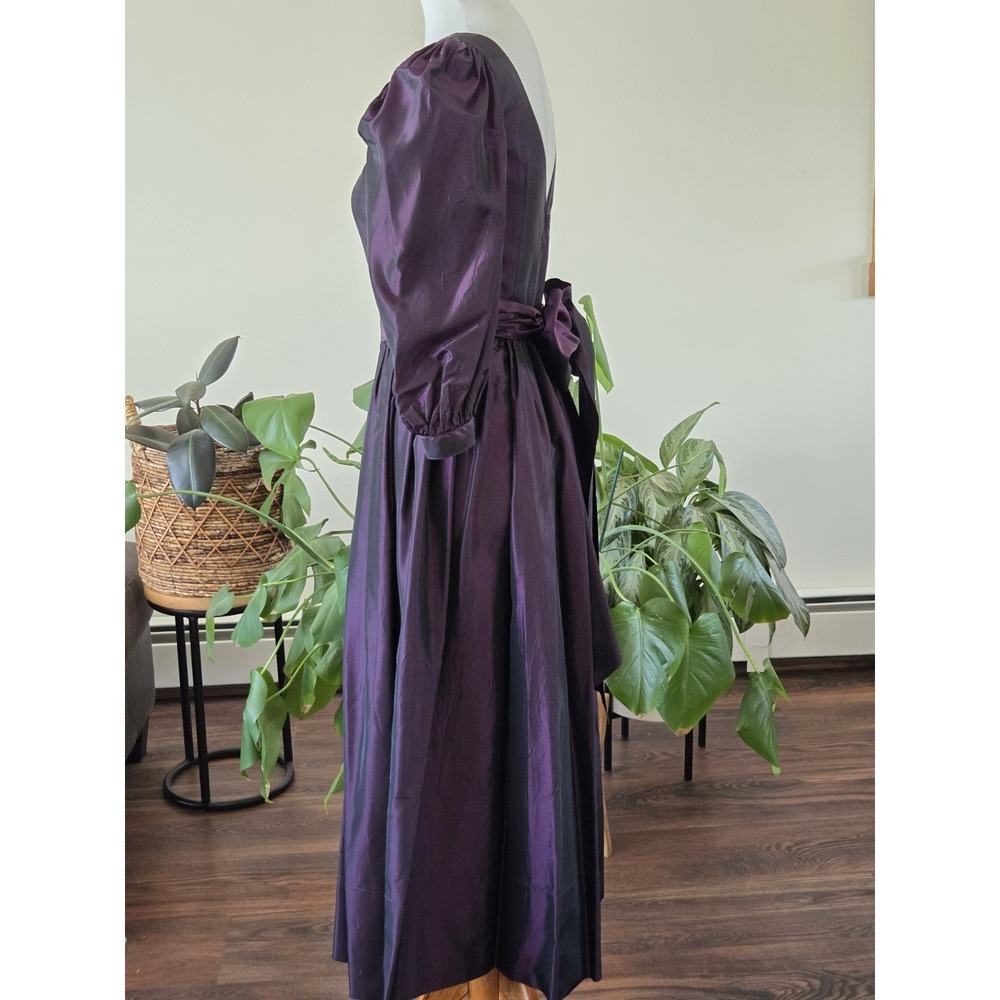 RARE Laura Ashley Victorian Style Puff Sleeves Maxi Dress Women's US 10 UK 12 - Picture 12 of 16